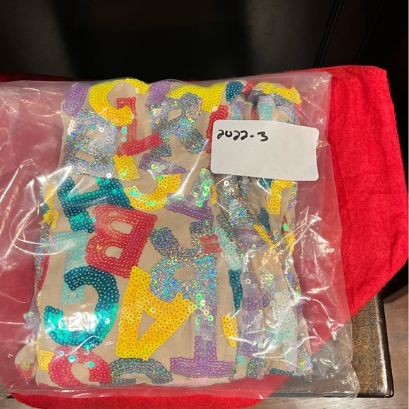 LOVE&LEMONADE Sequin Letter Mesh Overlay Dress - Picture 10 of 10